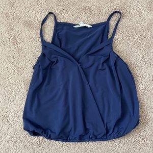 BCBGeneration Navy Tank with Front Button Closure